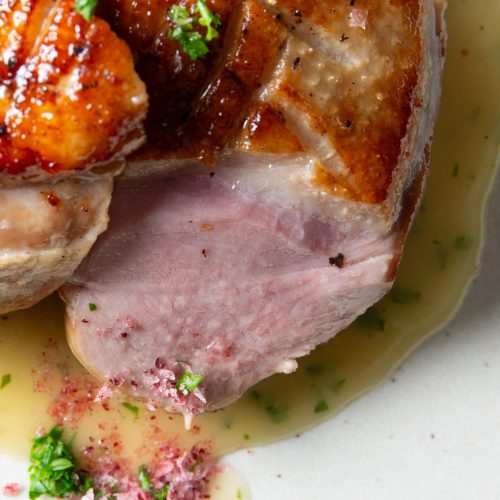 Cinnamon myrtle smoked Wagin duck breast, cream velouté (2)